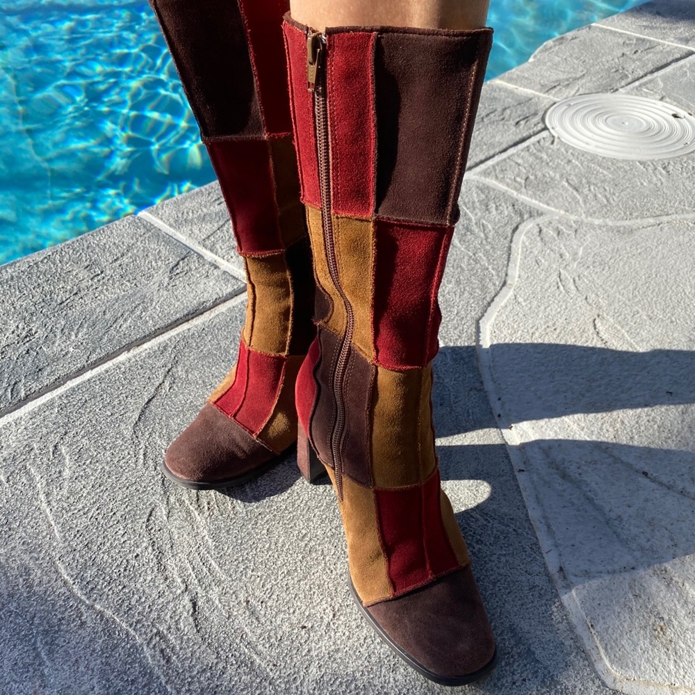 Prime fiddle brown multi suede boots